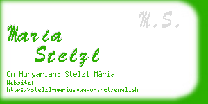 maria stelzl business card